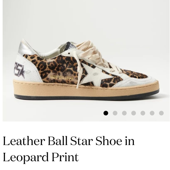 Golden Goose Leopard Print Sneakers with Silver and White Accents - Picture 1 of 15